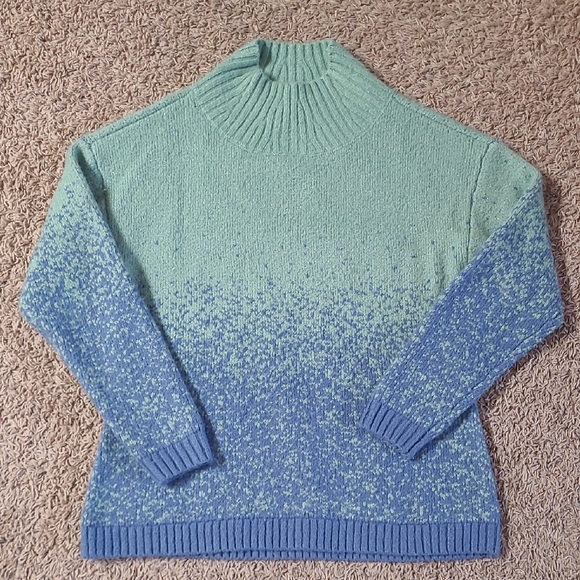 Christopher & Banks Sweaters - Christopher & Banks Mint and Blue Turtleneck Sweater